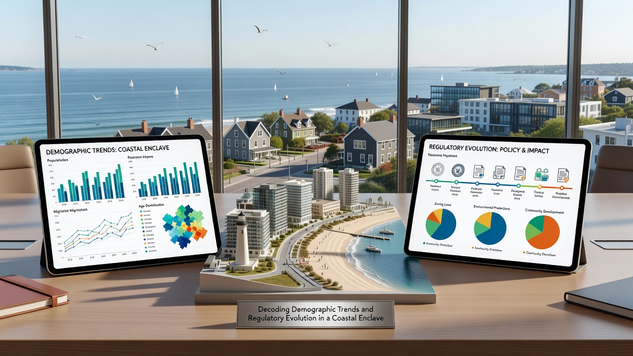 Chart displaying demographic trends and regulatory changes in coastal areas